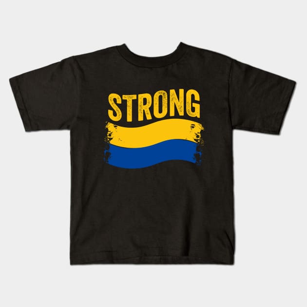 Strong Ukraine Kids T-Shirt by UniqueBoutiqueTheArt